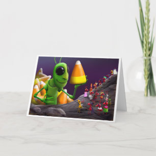 Grasshopper and Ants Halloween Card