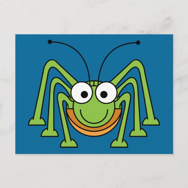 grasshopper cartoon postcard (Front)