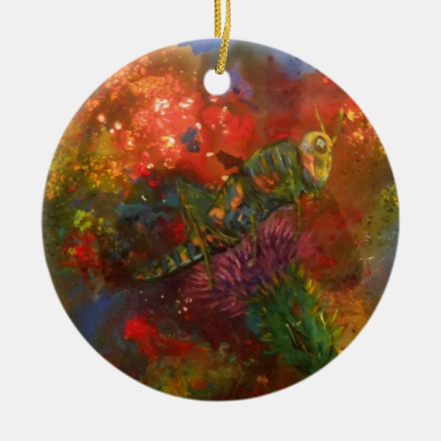 grasshopper ceramic ornament (Front)