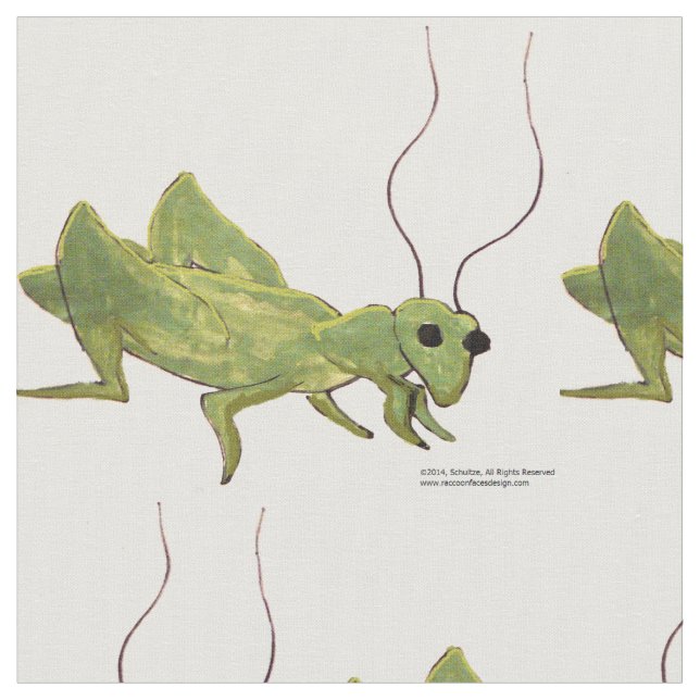 Grasshopper Cotton Fabric (Close Up)
