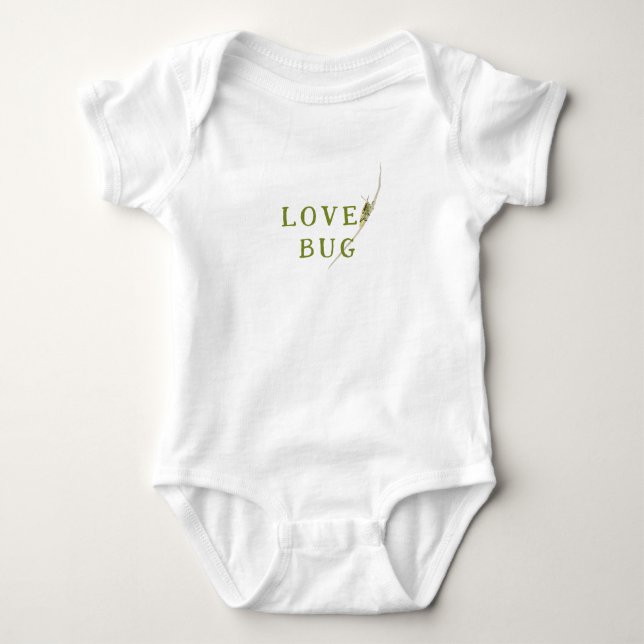 Grasshopper Love Bug Botanical Baby Shower  Bodysuit (Front)