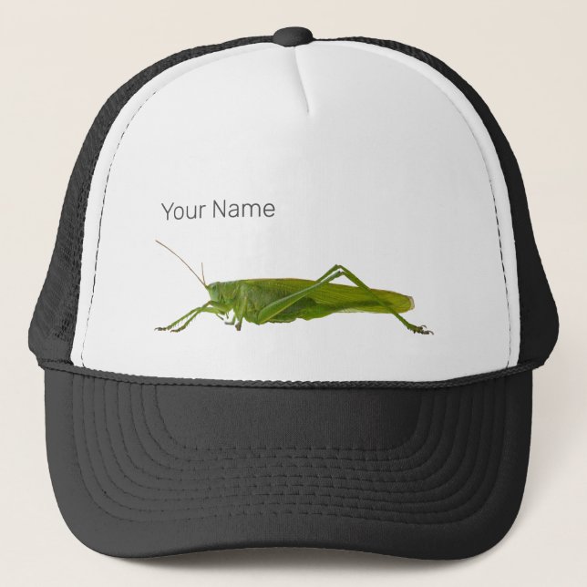 Grasshopper or Hayhorse Retro Insect Animal Gift Trucker Hat (Front)