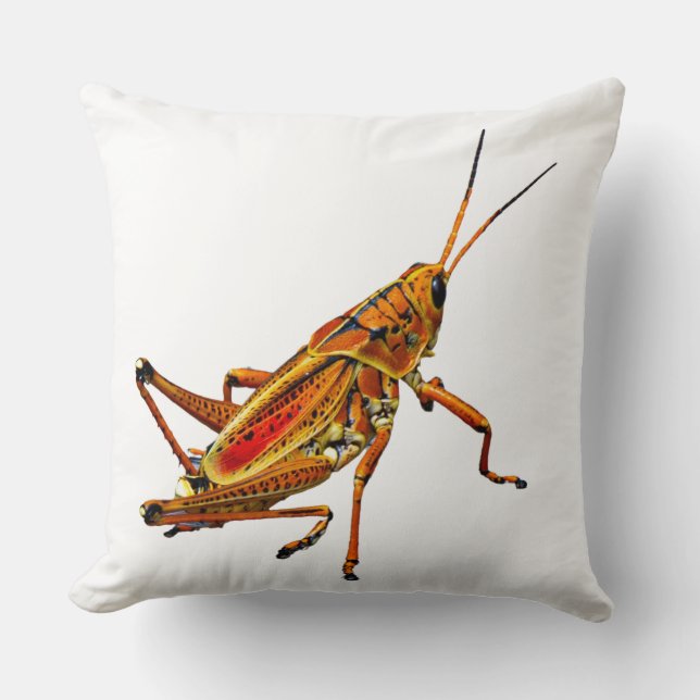 Grasshopper Throw Pillow (Front)