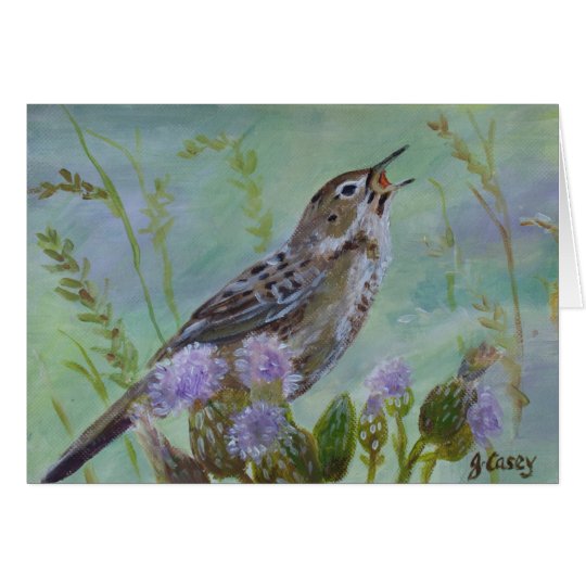 Grasshopper Warbler Irish Art Greeting Card