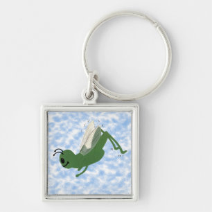 Grasshopper Whimsical Cartoon Art Keychain