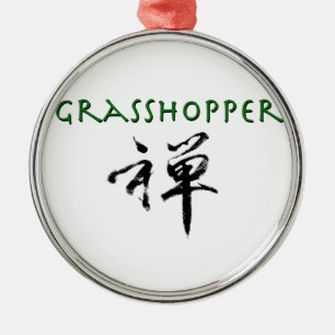 Grasshopper with "Zen" symbol Metal Ornament