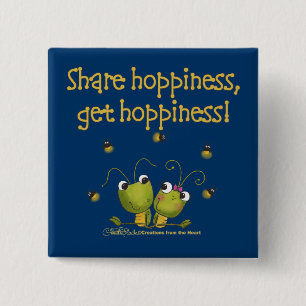 Grasshoppers Share Hoppiness 2 Inch Square Button