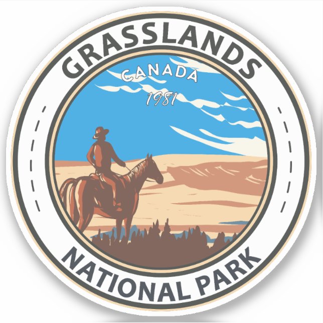 Grasslands National Park Canada Travel Art Vintage (Front)