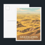Grasslands National Park Saskatchewan Canada Postcard<br><div class="desc">Grasslands National Park Saskatchewan Canada Art vintage travel place illustration</div>