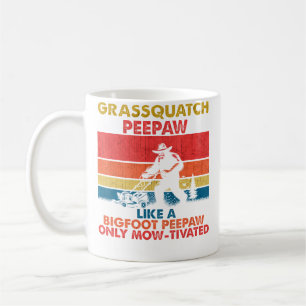 Grassquatch Peepaw Bigfoot Funny Lawn Mower Garden Coffee Mug