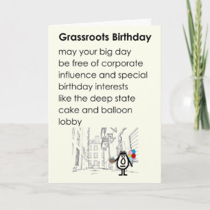 Grassroots Birthday A Funny Happy Birthday Poem Thank You Card