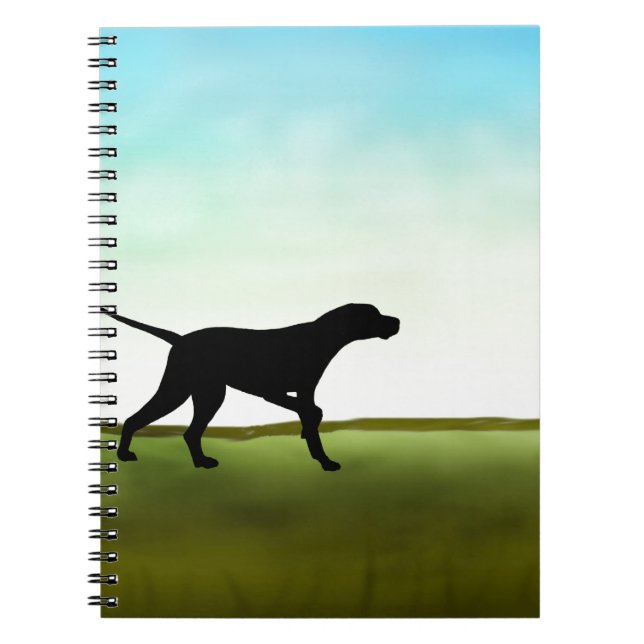 Grassy Field Pointer Dog Notebook (Front)