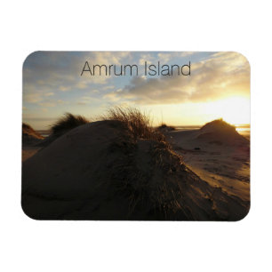 Grassy Sand Dunes at Sunset, Amrum Island, Germany Magnet