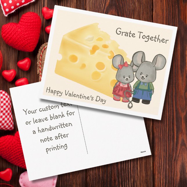 Grate Together - Cheesy Valentine’s Day Mouse Holiday Postcard (Creator Uploaded)