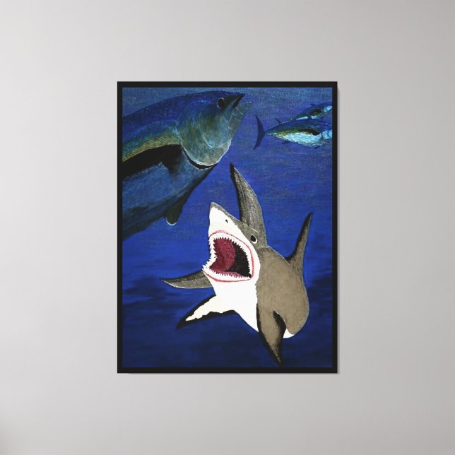 Grate white tuna attack canvas print (Front)