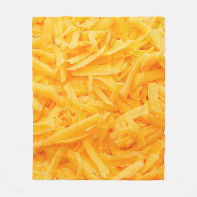 grated cheddar cheese top view fleece blanket (Front)