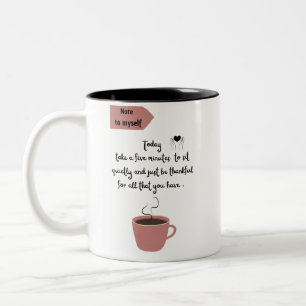 grateful affirmations and gratitude quotes Two-Tone coffee mug