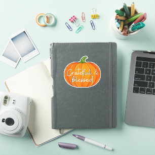 Grateful and Blessed - Pumpkin  Fall Thanksgiving 