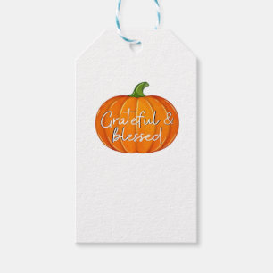 Grateful and Blessed - Pumpkin  Fall Thanksgiving  Gift Tags