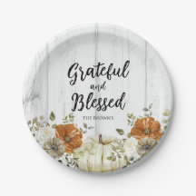 Grateful and Blessed Pumpkin Fall Thanksgiving