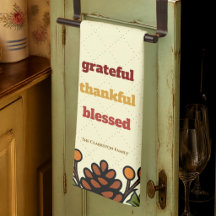 Grateful and Blessed Thanksgiving retro design