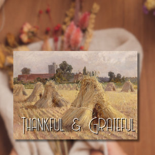Grateful and Thankful Corn Stooks Bray Church Holiday Card
