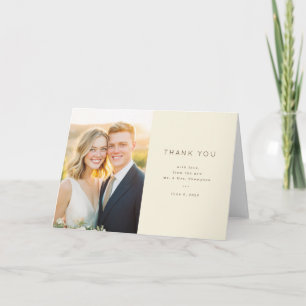 Grateful Beige Classic Photo Thank You Card