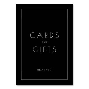 Grateful Black Minimalist Thank You Card
