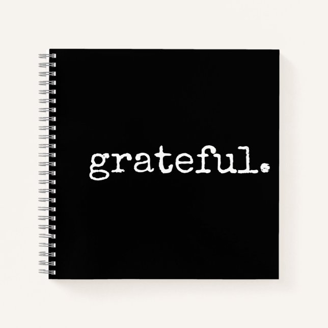 Grateful Black White Minimal Journal de Gratitude (Devant)