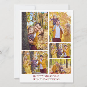Grateful & Blessed Fall thanksgiving family photo Holiday Card