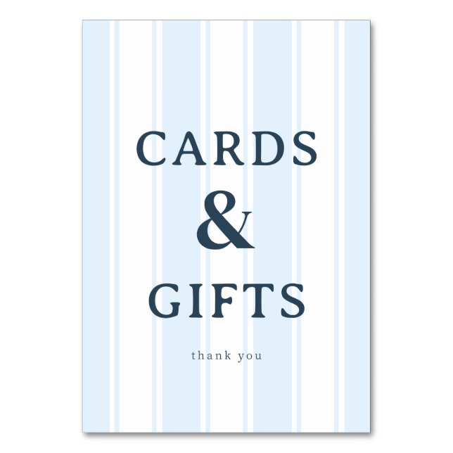 Grateful Blue Minimalist Thank You Card (Front)