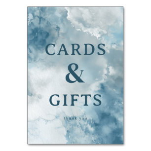 Grateful Blue Watercolor Thank You Card