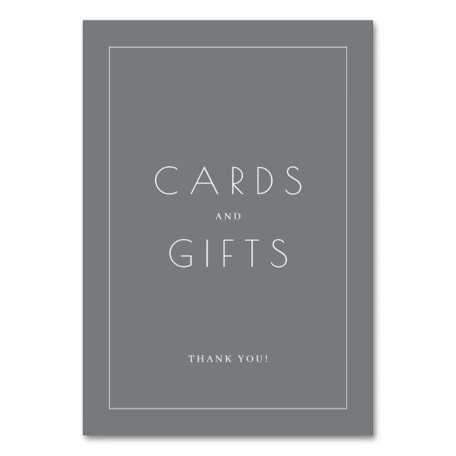 Grateful Charcoal Minimalist Thank You Card (Front)