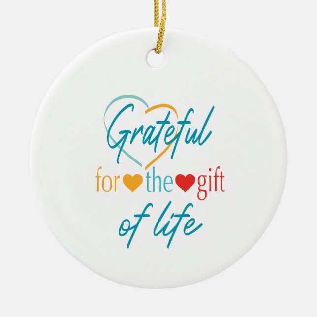 Grateful Customizable Transplant Ornament (Front)