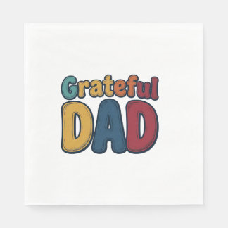 Grateful Dad Retro Bubble Letter Shirt Design_1 Napkin