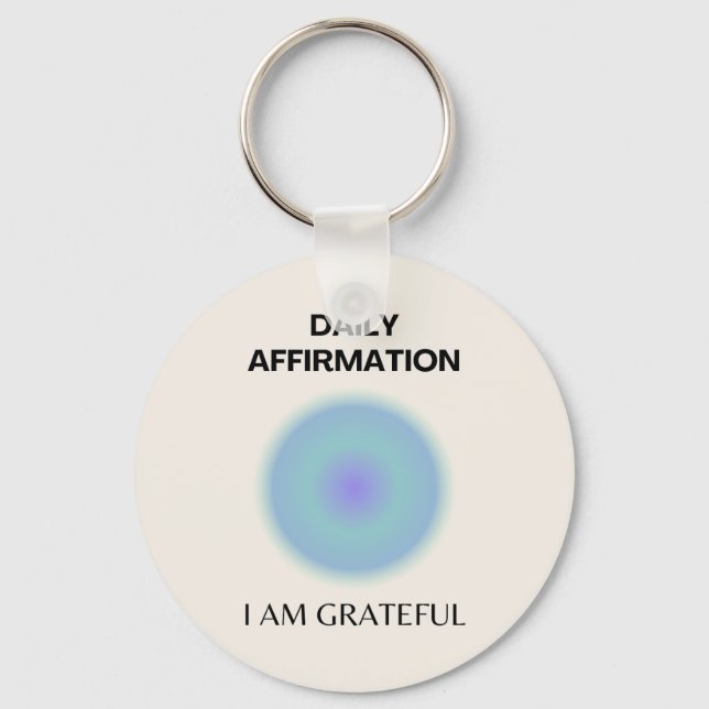 Grateful Daily Affirmation Positive Spiritual Keychain (Front)