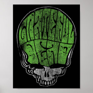 Grateful Dead Psychedelic Green Stealie Skull Vint Poster