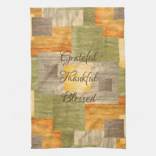 Grateful Fall Colour Blocks Kitchen Towel