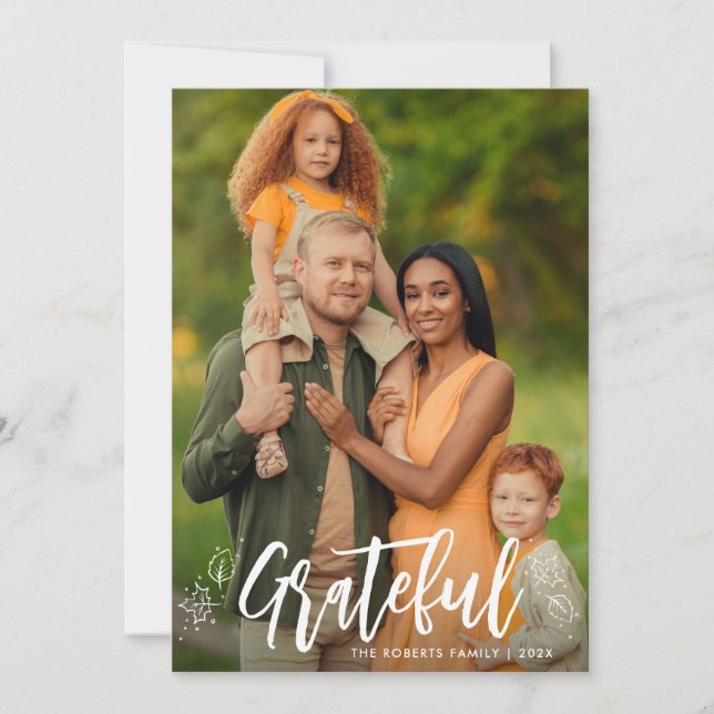 GRATEFUL | family thanksgiving greeting card (Front)