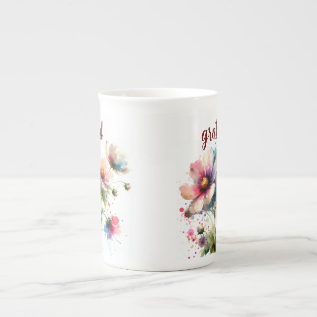 Grateful Floral Moderne Spécialité Mug (Devant)