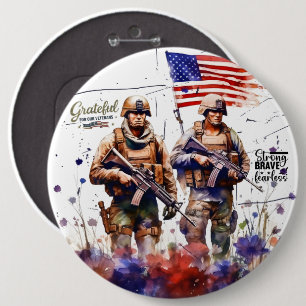 Grateful for our Veterans 6 Inch Round Button