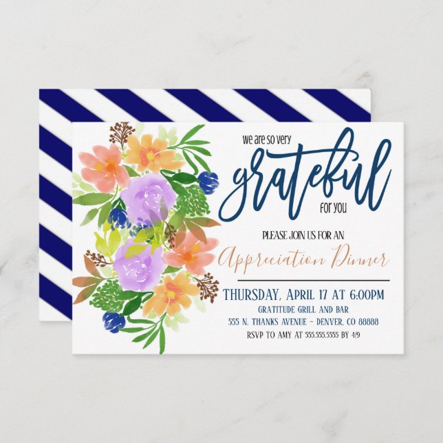 Grateful For You Appreciation Invitation (Front/Back)