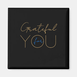 💖 "Grateful for You" Gift Tag | Modern Black Magnet