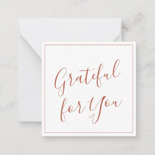 Grateful for You Script Terracotta Personalized Card