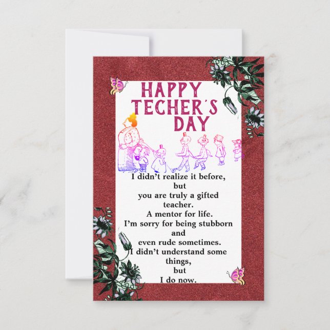 Grateful for your teacher Flat Greeting Card (Front)