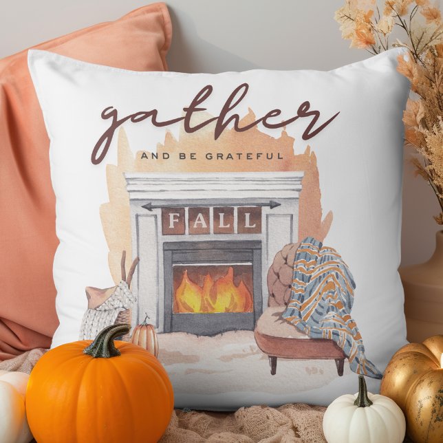 Grateful Friendsgiving Gathering Throw Pillow (Creator Uploaded)