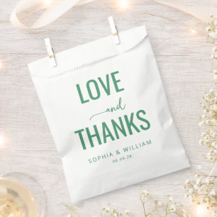 Grateful Green Calligraphy Favour Bag