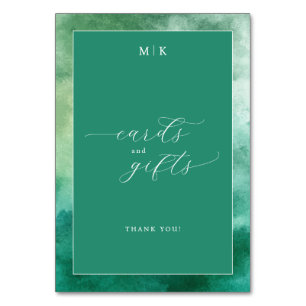 Grateful Green Watercolor Cards and Gifts Sign