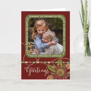 Grateful Greetings Scrapbook effect Thanksgiving Holiday Card