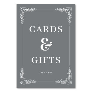 Grateful Grey Elegant Cards & Gifts Sign